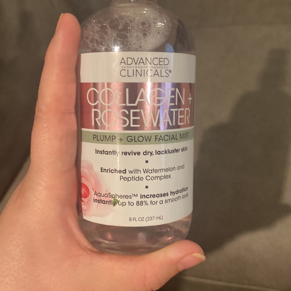 Advanced clinicals collagen and rosewater glow facial mist
